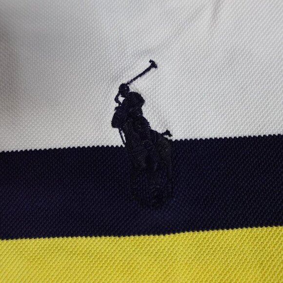 Polo Ralph Lauren Polo Shirt XL Blue Color Block Moisture Management Pima Cotton - Picture 3 of 7
